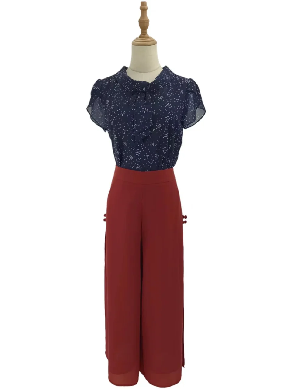 NATALIE POLKA DOTS SHORT SLEEVE BLOUSE — view 2