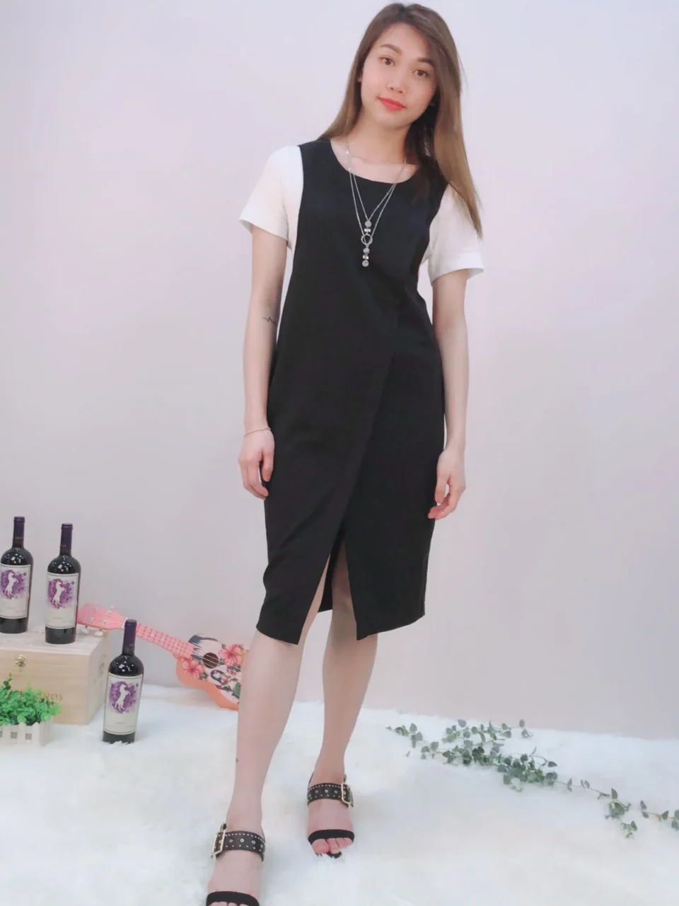 PHOEBE BASIC SHORT SLEEVES DRESS — view 2