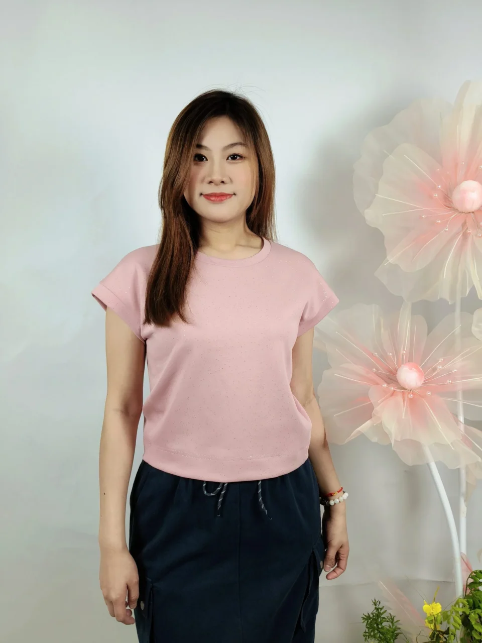 JENNA GLITTER CAP SLEEVE TOP — view 5