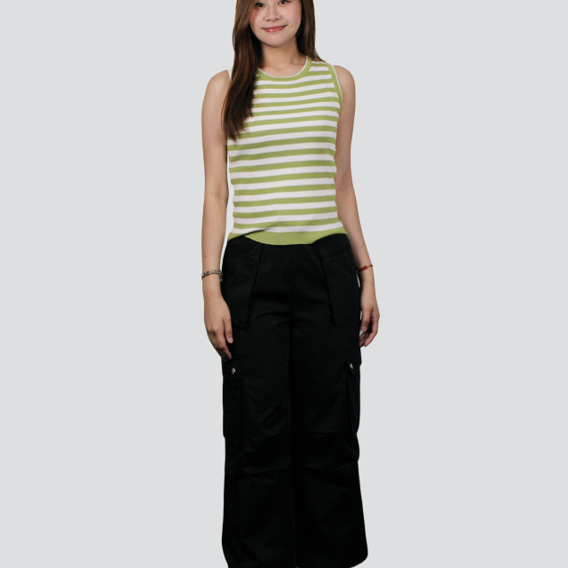 Lachlan Striped Knit Tank Top (V-KV35483)
