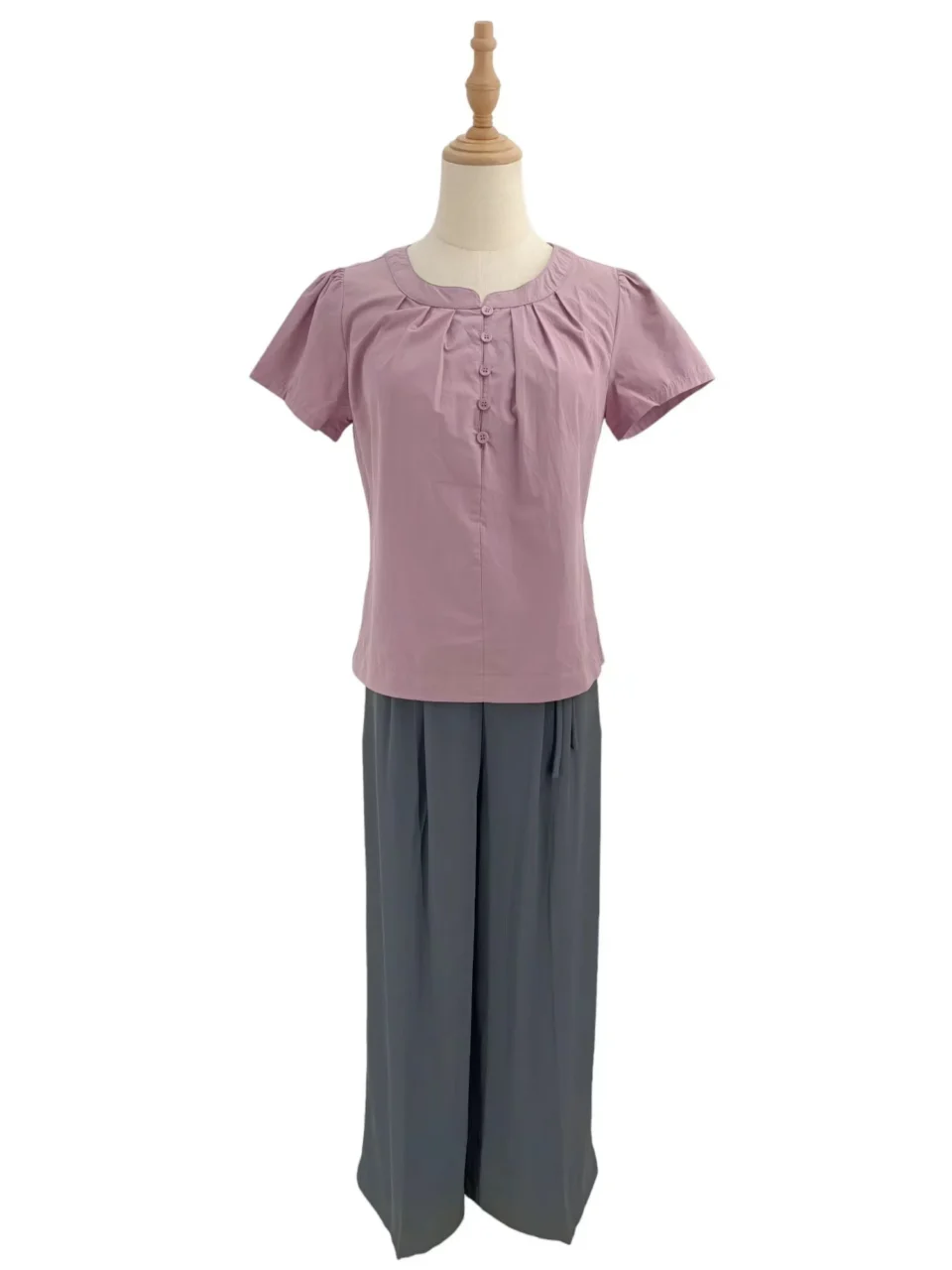 TIA SOLID SHORT SLEEVE BLOUSE — view 2