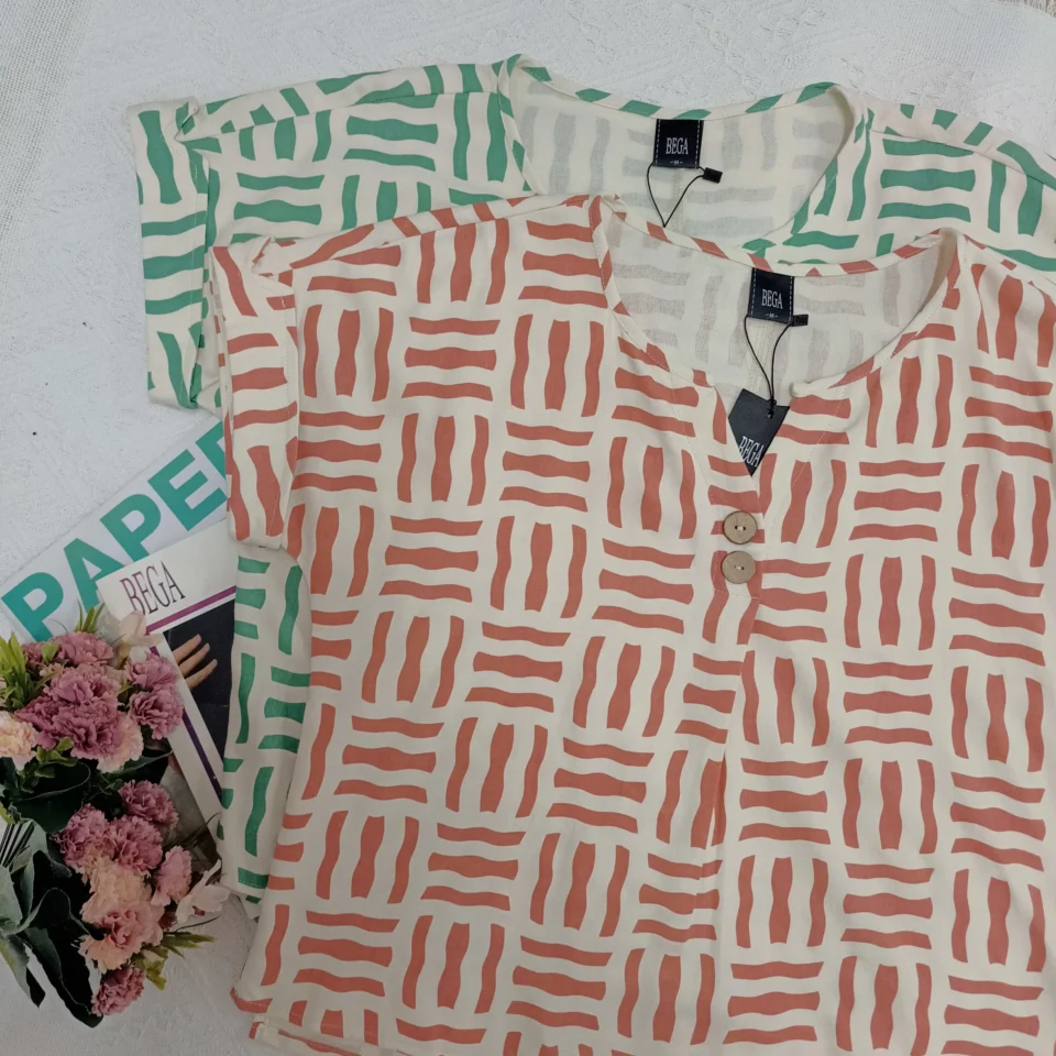 SALMA STRIPES SHORT SLEEVE BLOUSE — view 3