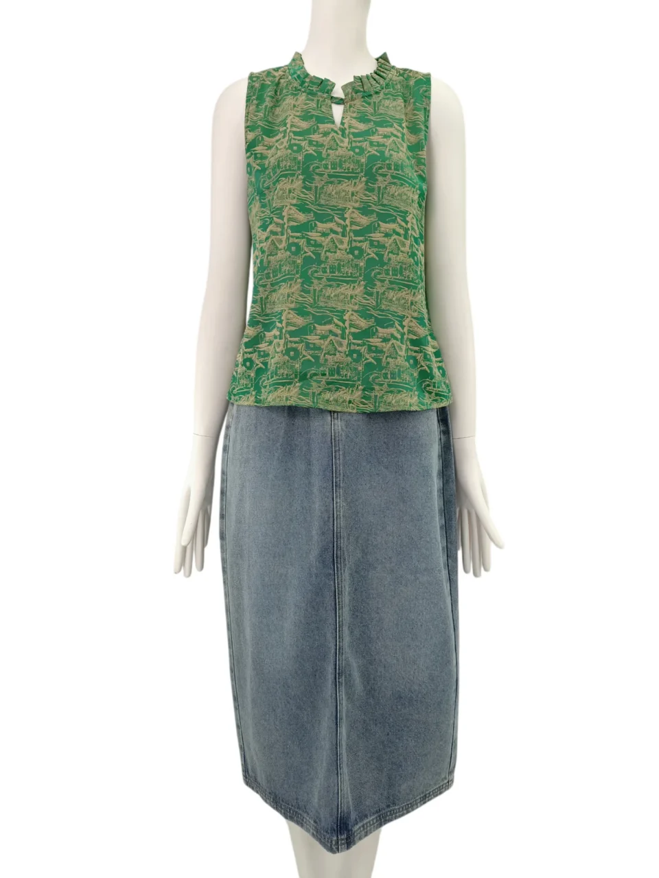 JUDY PRINTED SLEEVES TOP