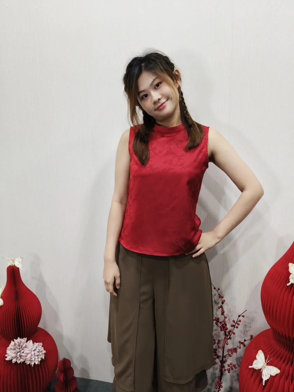 FAYE SLEEVELESS CHINESE PRINTED BLOUSE — view 4