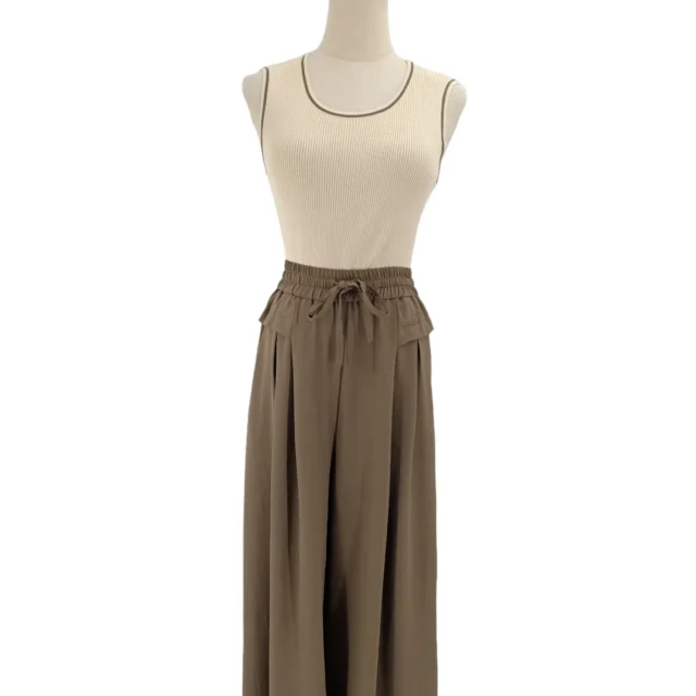 BLAINE ELASTIC WAIST WIDE LEG PANTS (W-P56624)
