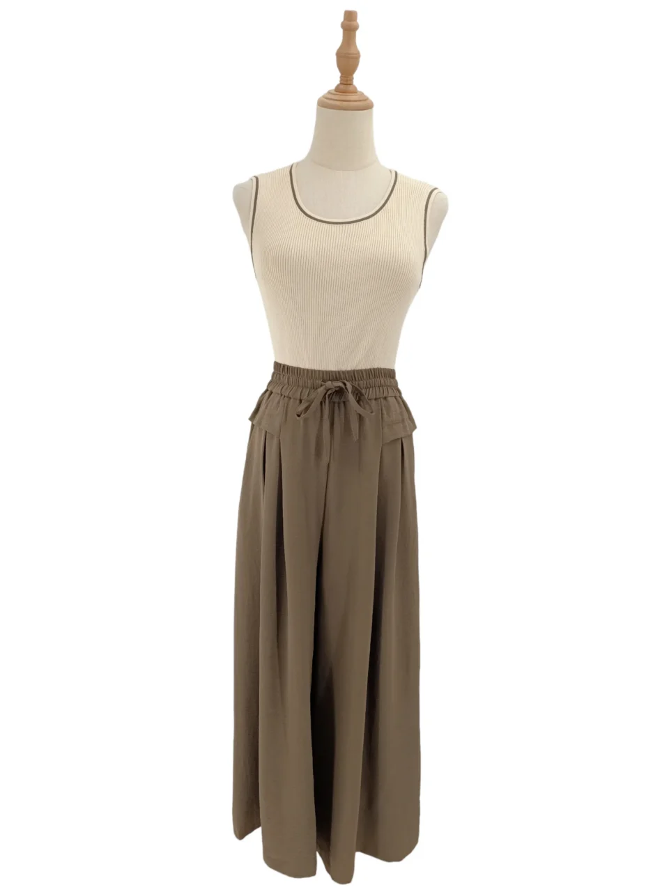 BLAINE ELASTIC WAIST WIDE LEG PANTS