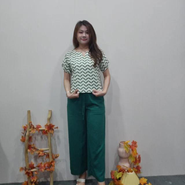 SYEDA PRINTED SHORT SLEEVE BLOUSE (O-BS75581)