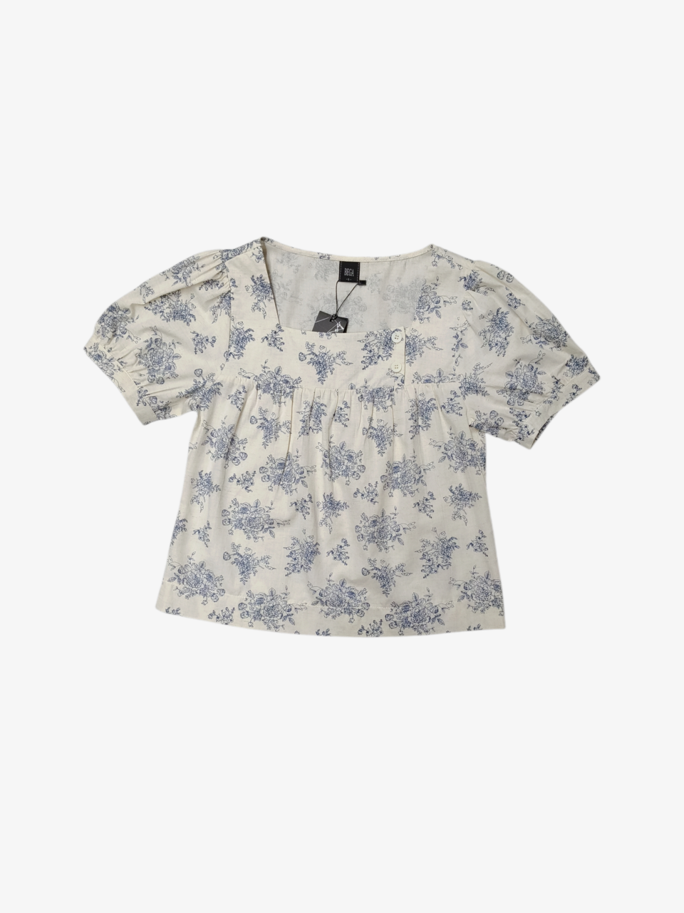 JADE PRINTED SHORT SLEEVE BLOUSE (V-BS75596)