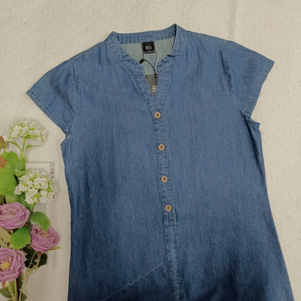 ZOE DENIM CAP SLEEVE DRESS (N-JDRC75682)