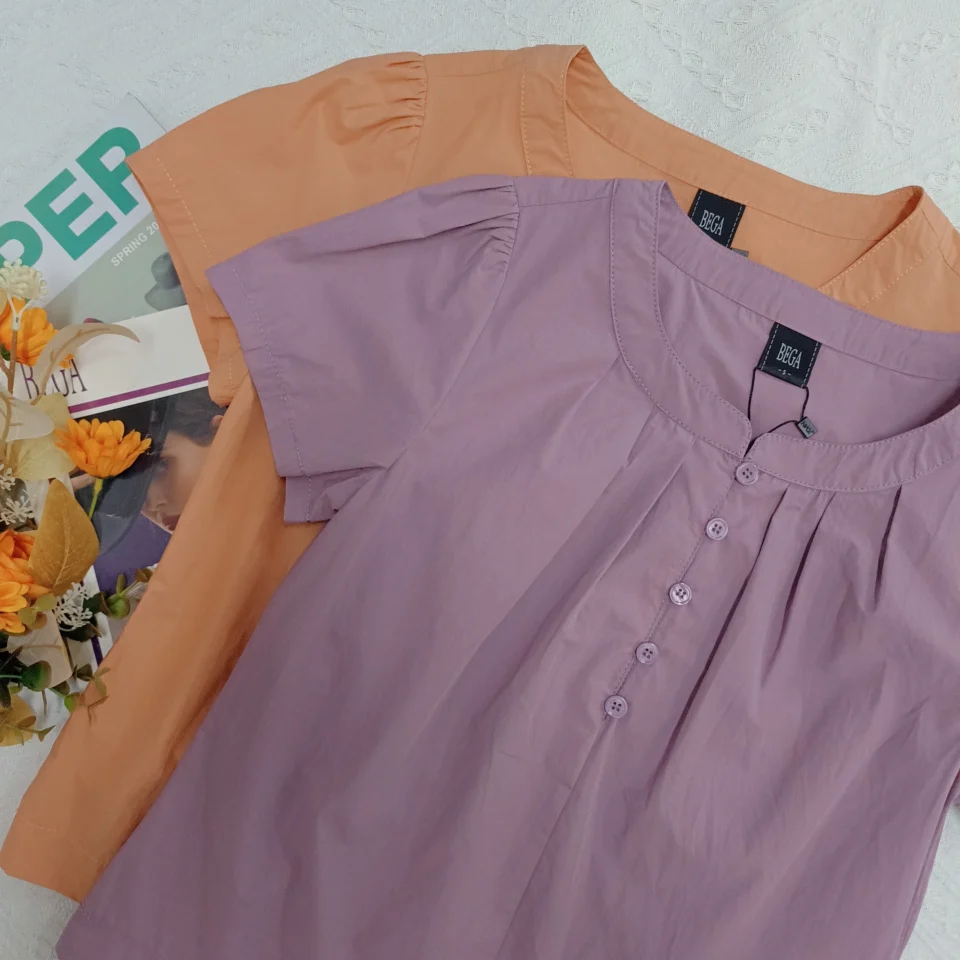 TIA SOLID SHORT SLEEVE BLOUSE — view 3