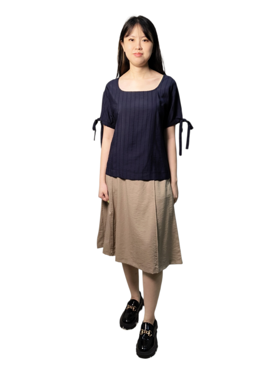 ALEC ELEGANT WRAP MIDI SKIRT(N-SKM56773)