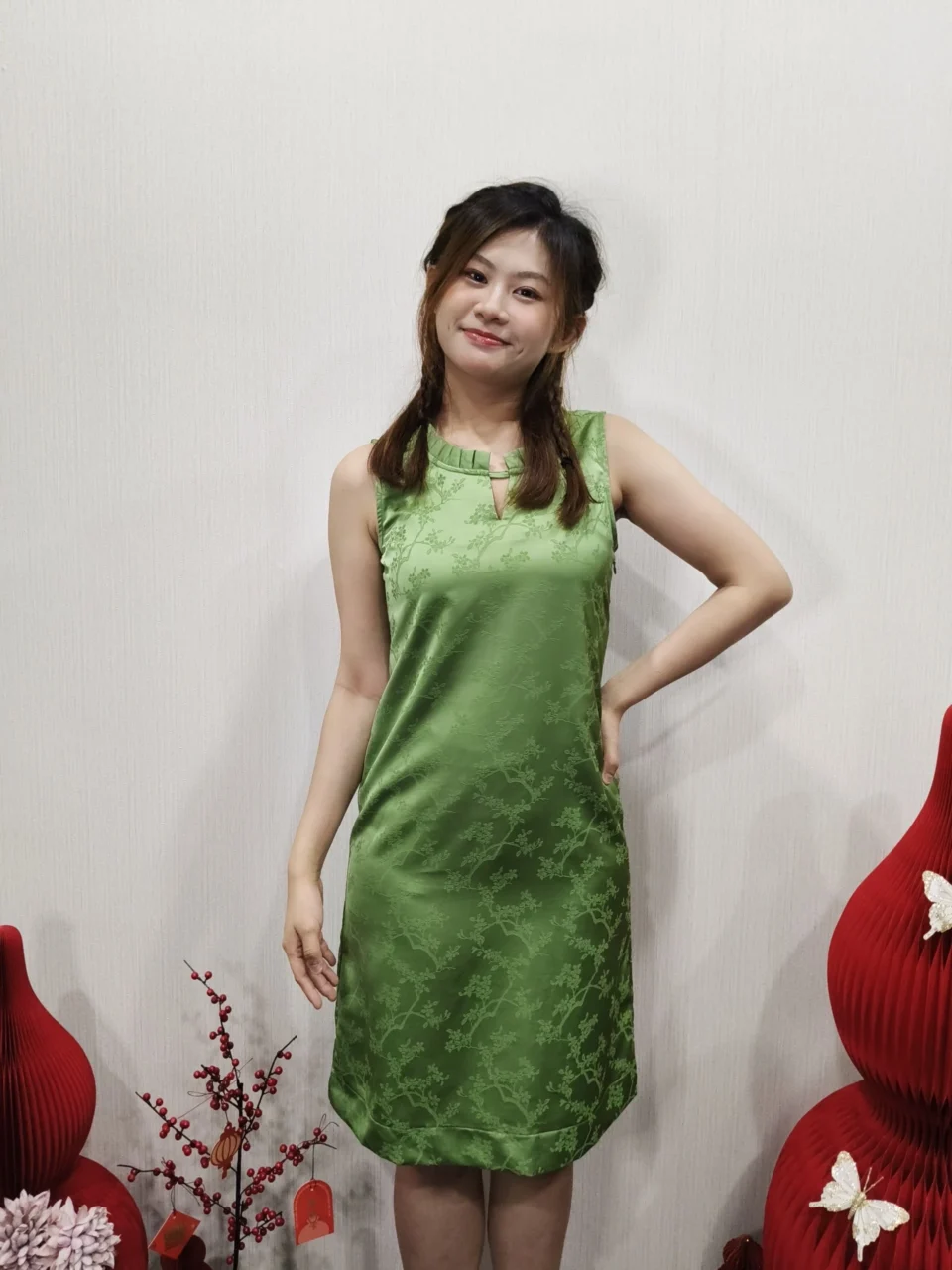 ROSIE SLEEVELESS CHINESE PRINTED DRESS — view 3
