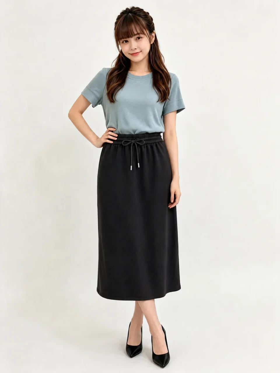 CASS RELAXED DRAWSTRING MAXI SKIRT
