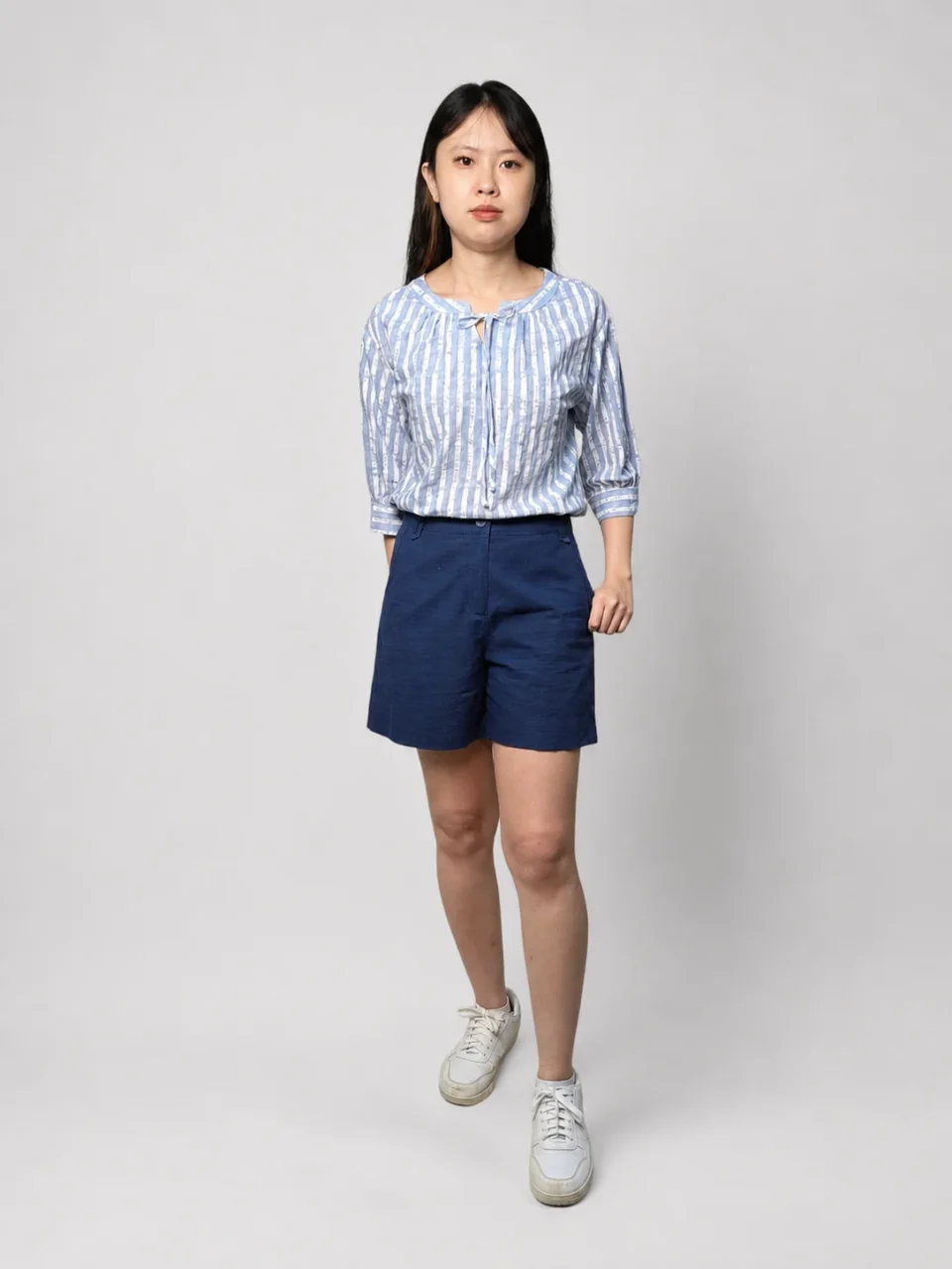 MIMI TEXTURED HIGH WAIST TAILORED SHORTS — view 2