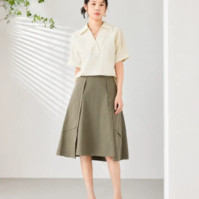 ROBIN LAYERED PANEL A-LINE SKIRT