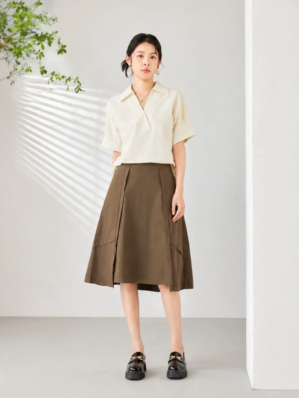 ROBIN LAYERED PANEL A-LINE SKIRT — view 2