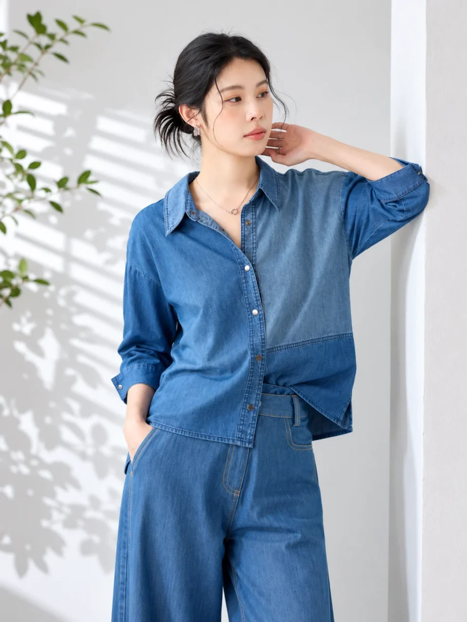 JEANNA LIGHTWEIGHT DENIM CASUAL SHIRT — view 2