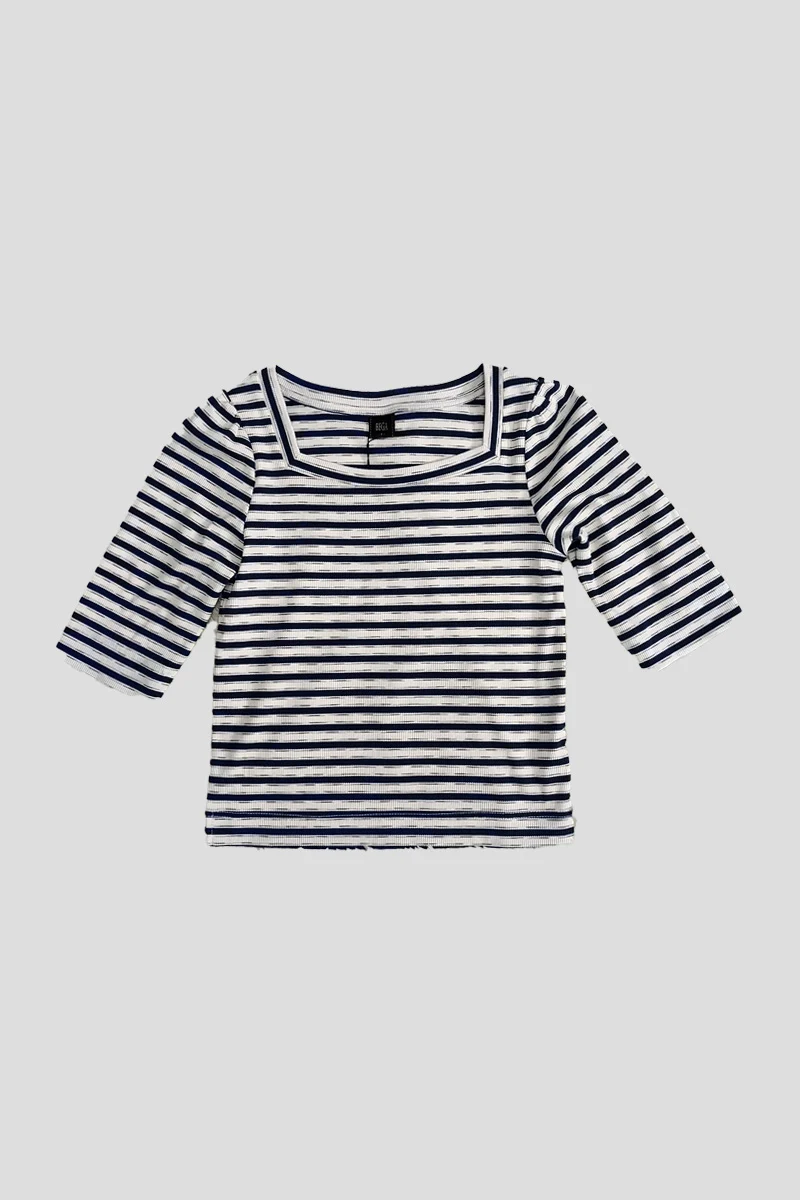Tess Square Neck Stripe Top