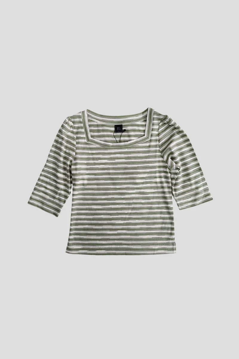 Tess Square Neck Stripe Top — view 4