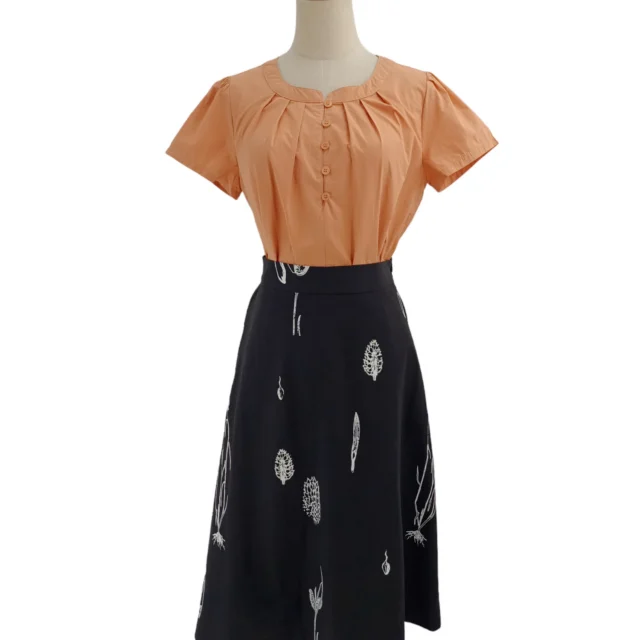 TIA SOLID SHORT SLEEVE BLOUSE (O-BS75556)