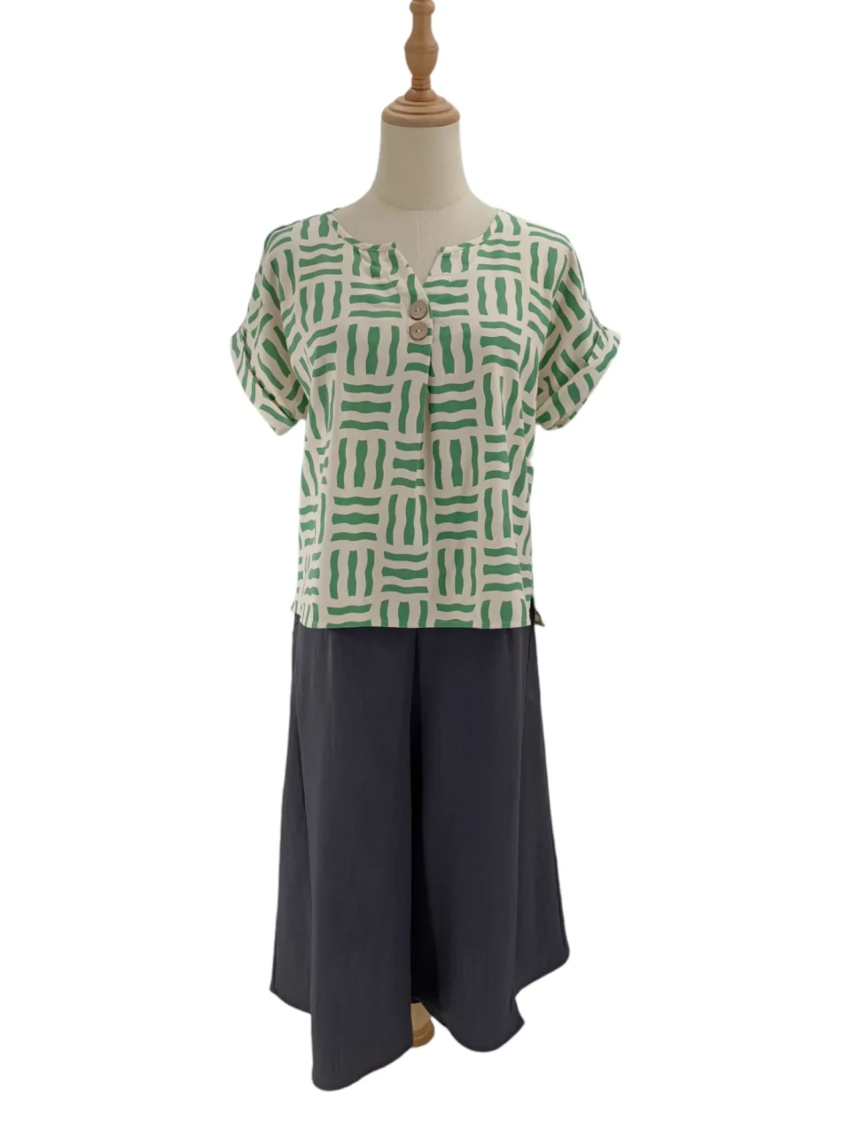SALMA STRIPES SHORT SLEEVE BLOUSE
