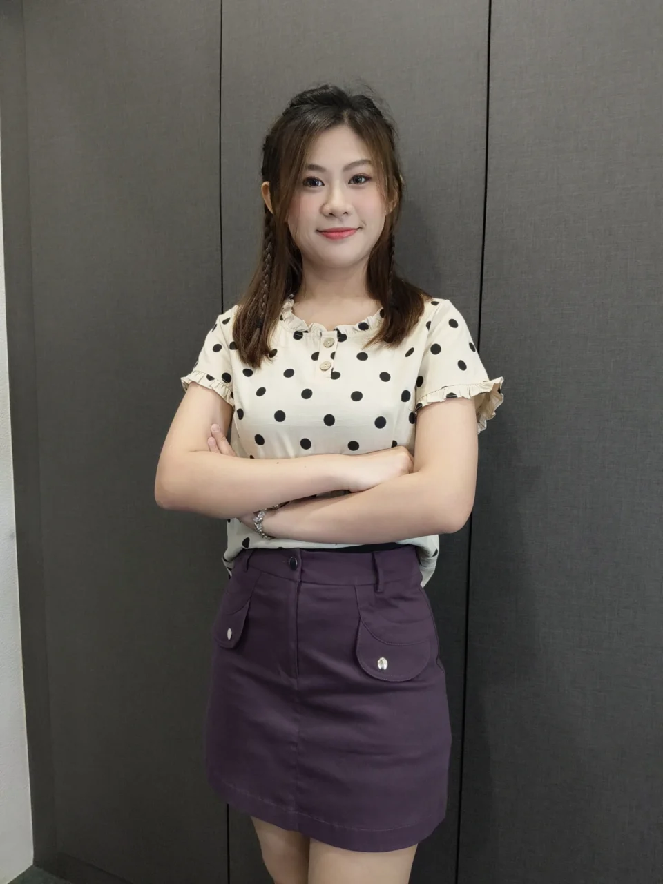 AYLA SHORT SLEEVE POLKA DOTS BLOUSE — view 3