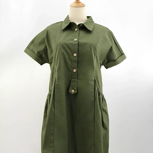 MIA CASUAL COLLAR BUTTON DOWN DRESS (O-DRS75439)