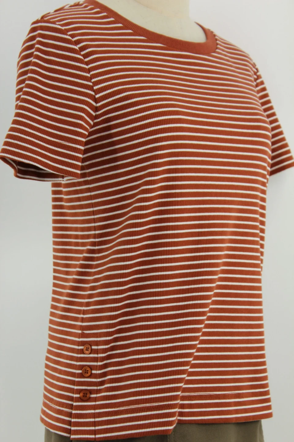CORAL CASUAL STRIPED TOP — view 2