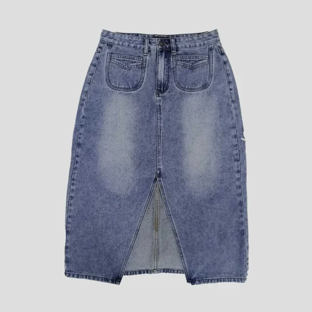 Freya Split Hem Jean Skirt