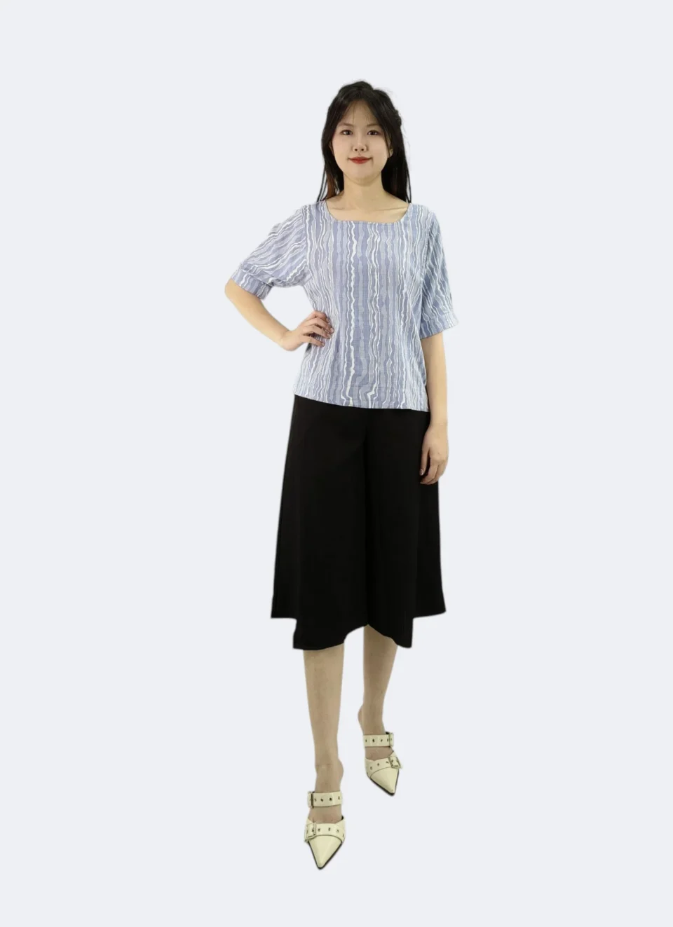 JOSE WAVE STRIPE LOOSE BLOUSE — view 2