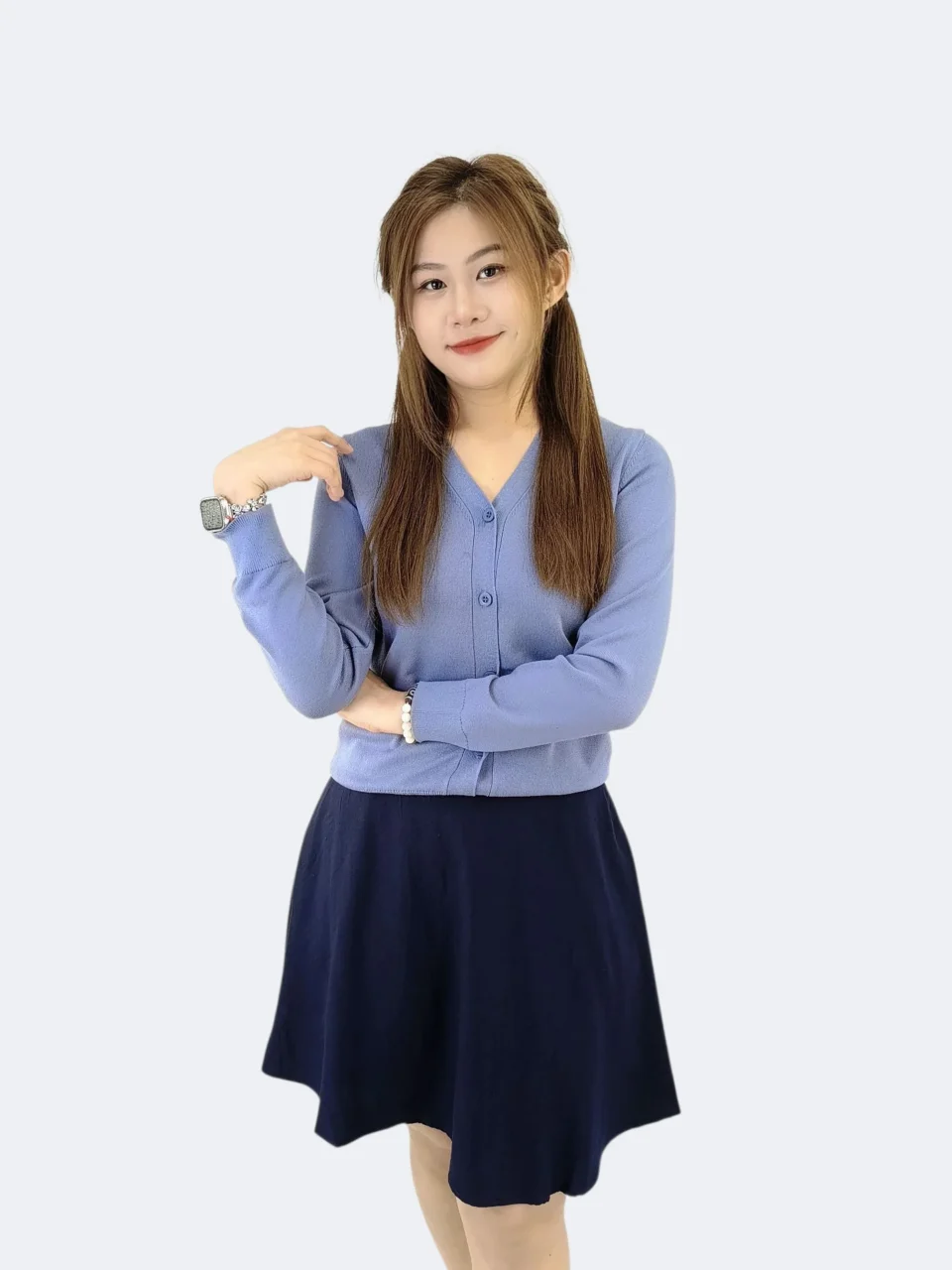 CADE CLASSICE V-NECK KNIT CARDIGAN — view 4