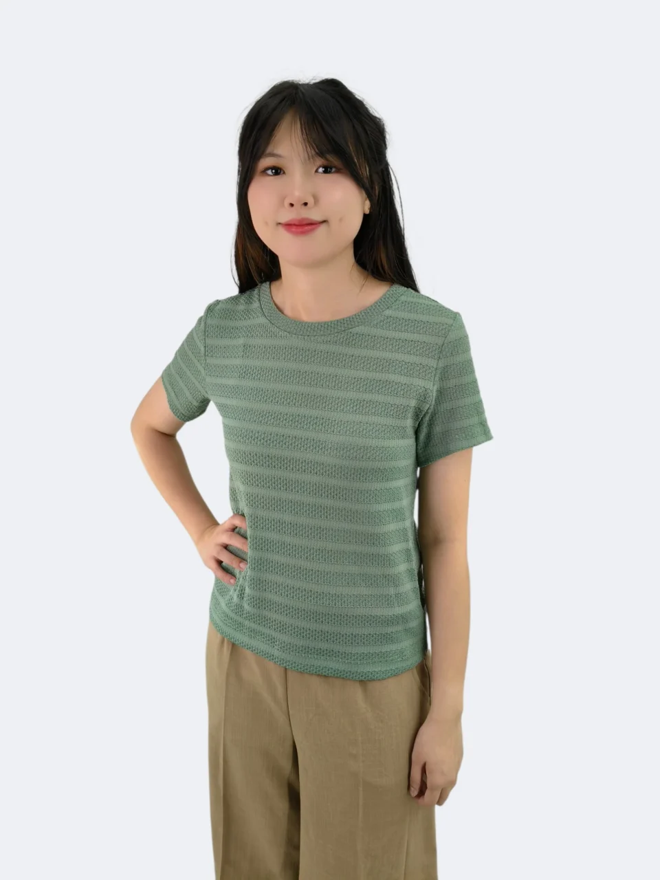TY TEXTURED STRIPE KNIT TOP — view 2