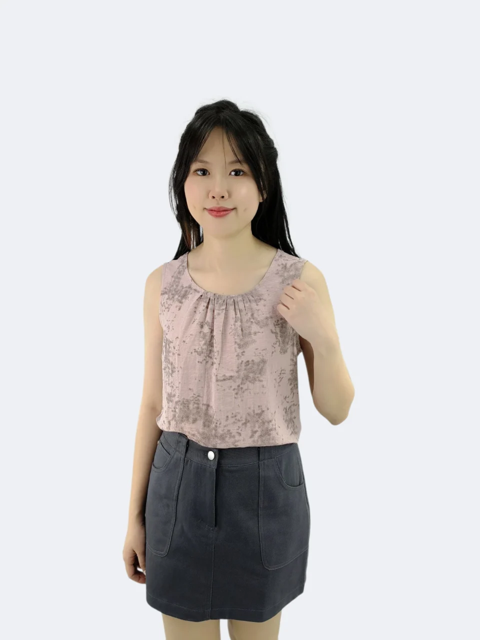 AYLA TEXTURED ABSTRACT BLOUSE — view 3