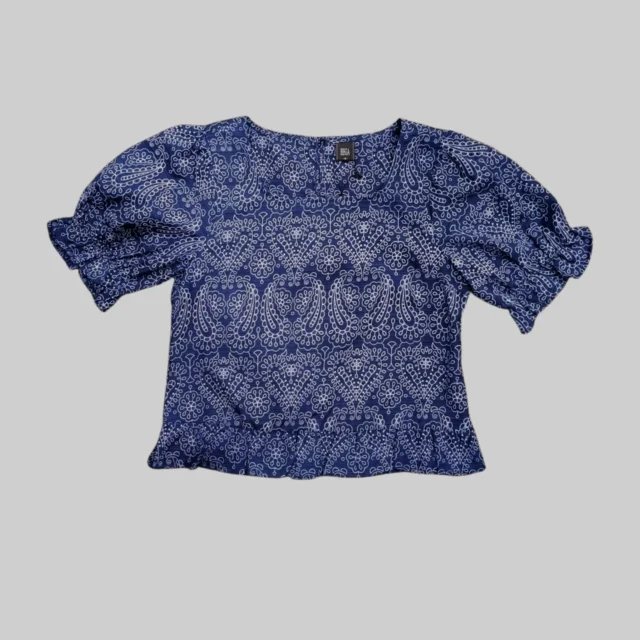 SAYA PAISELY PRINT PUFF SLEEVE TOP