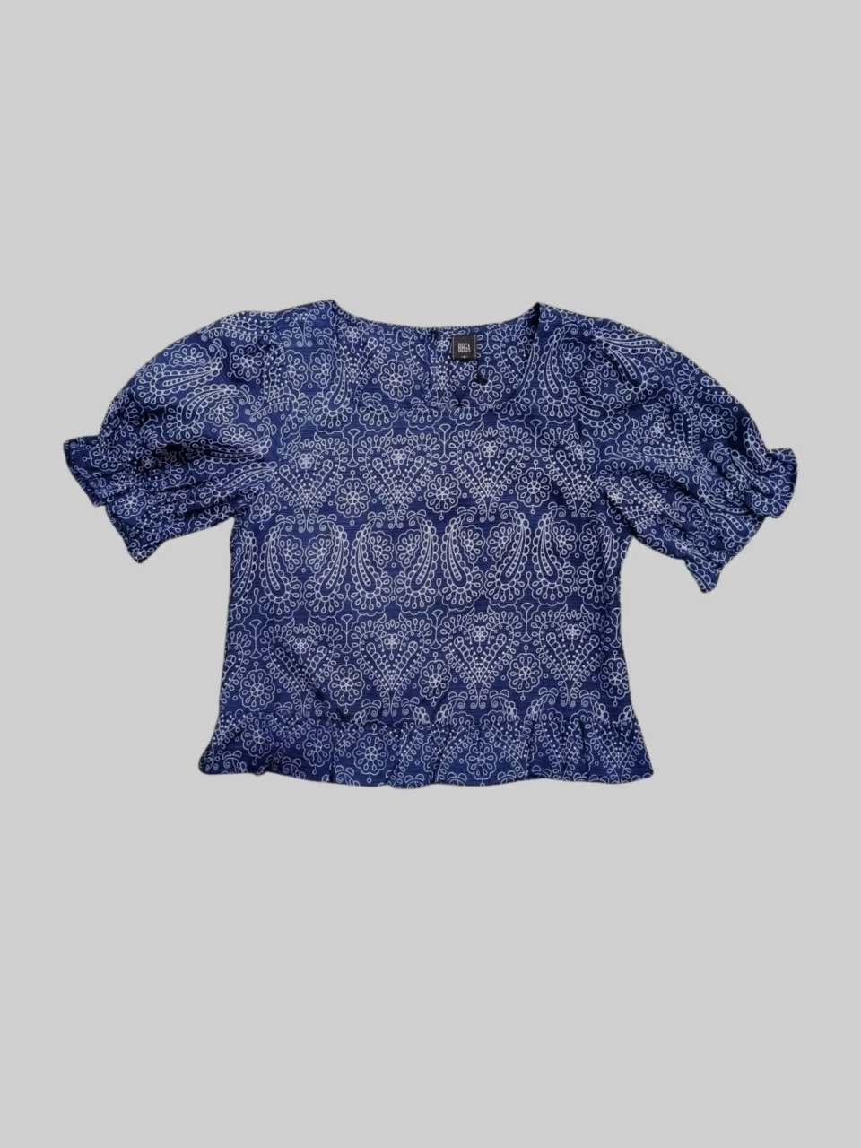 SAYA PAISELY PRINT PUFF SLEEVE TOP