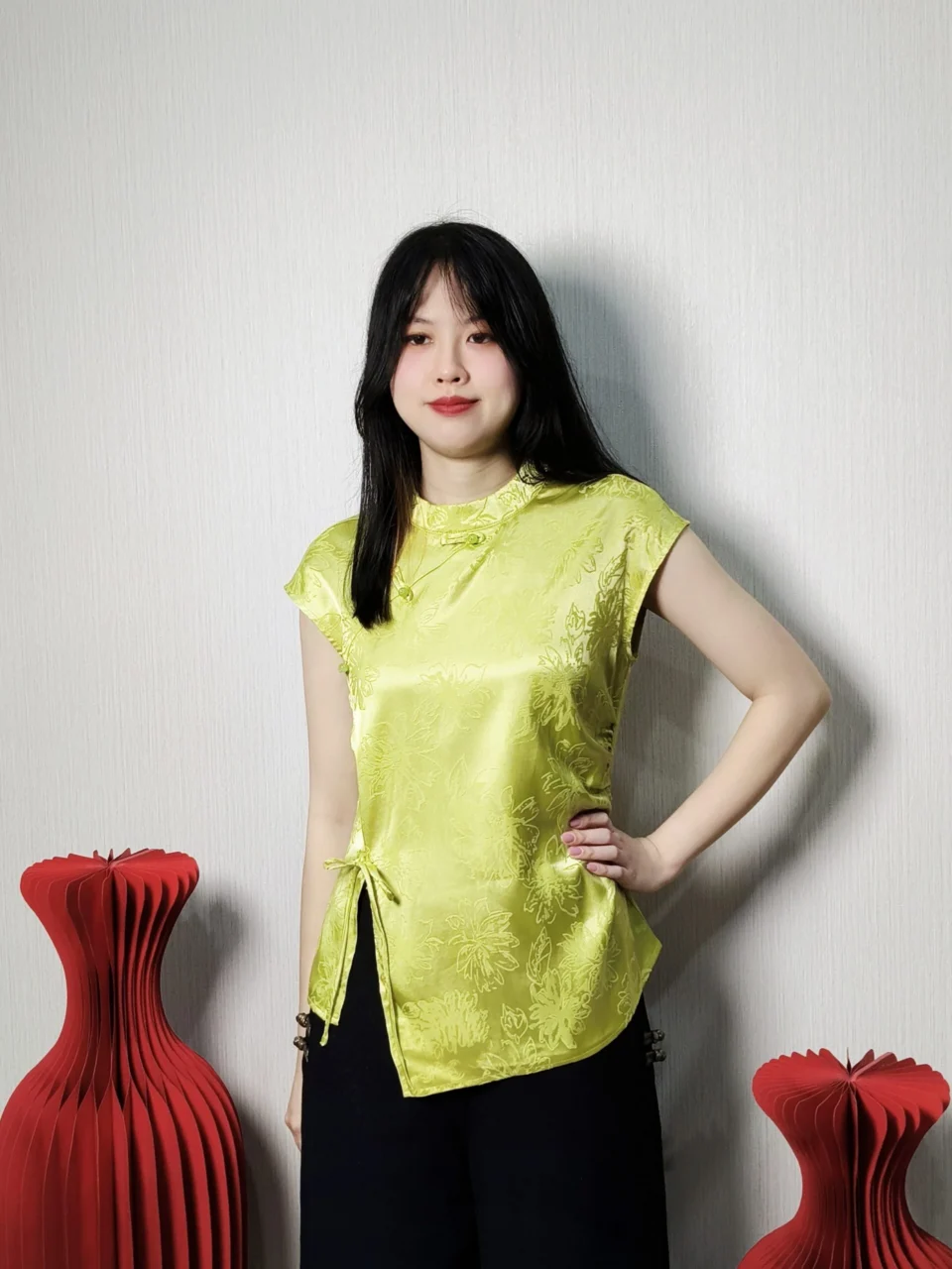JADE MODERN CHEONGSAM INSPIRED TOP — view 3