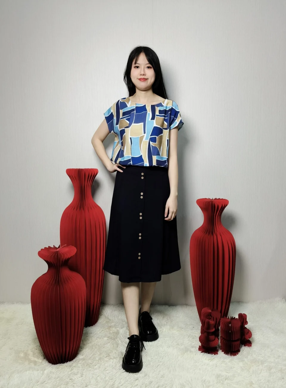 JOEL BUTTON FRONT-ALINE SKIRT — view 4