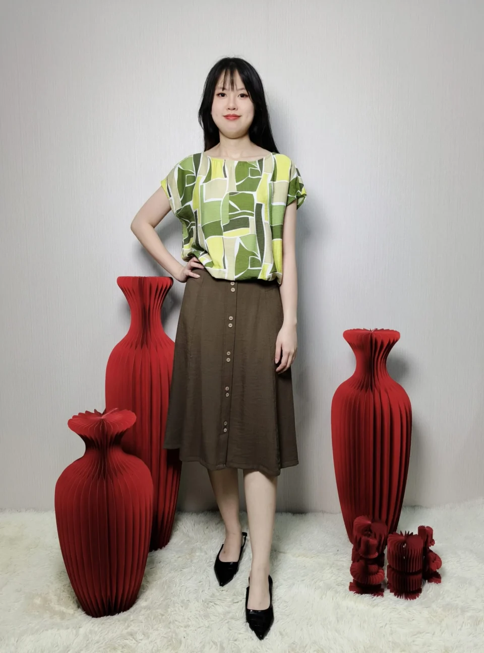 JOEL BUTTON FRONT-ALINE SKIRT — view 2