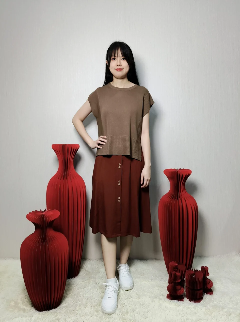 JOEL BUTTON FRONT-ALINE SKIRT — view 3