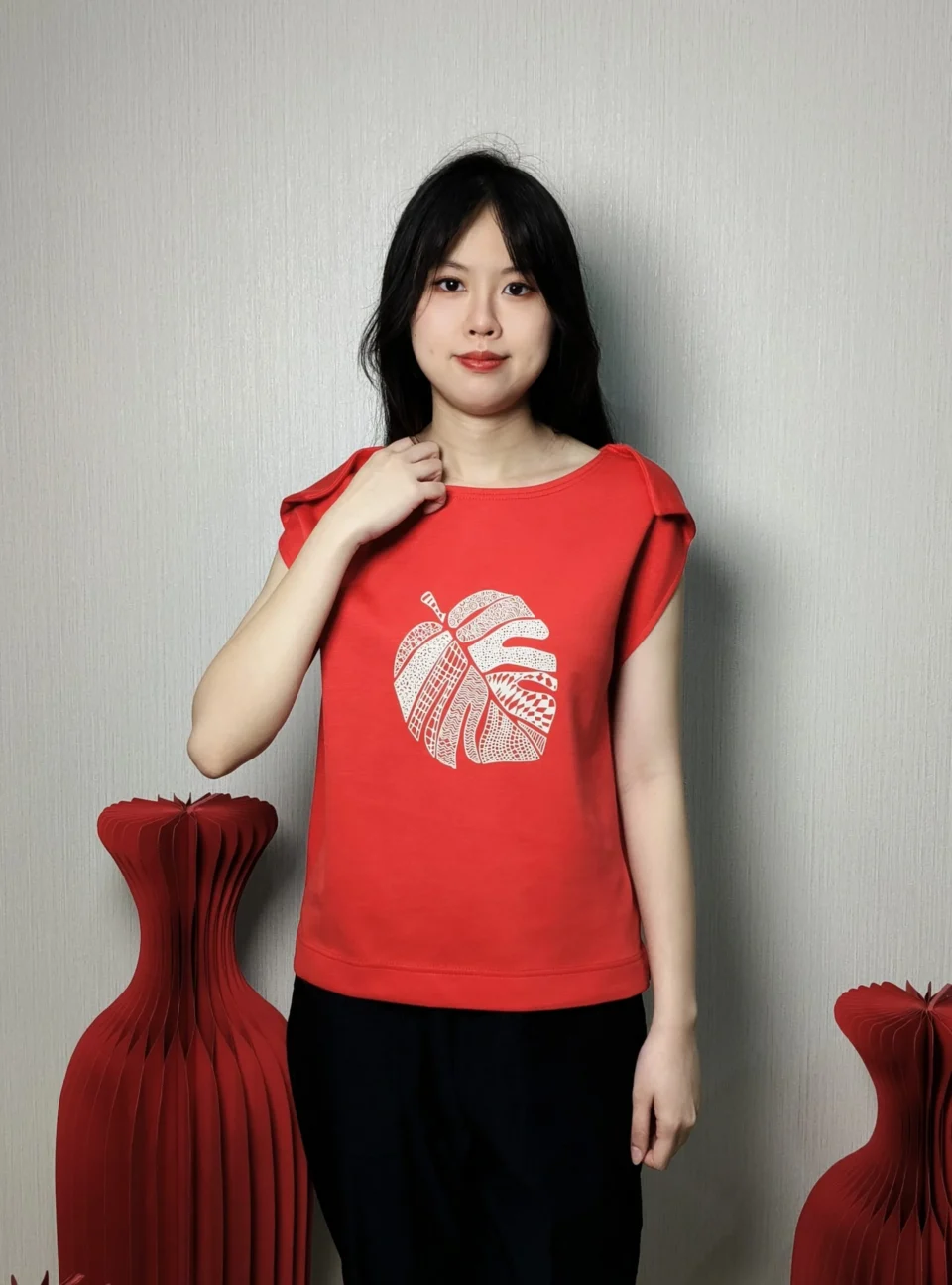 KANE FORTUNE LEAF PRINT TOP — view 2