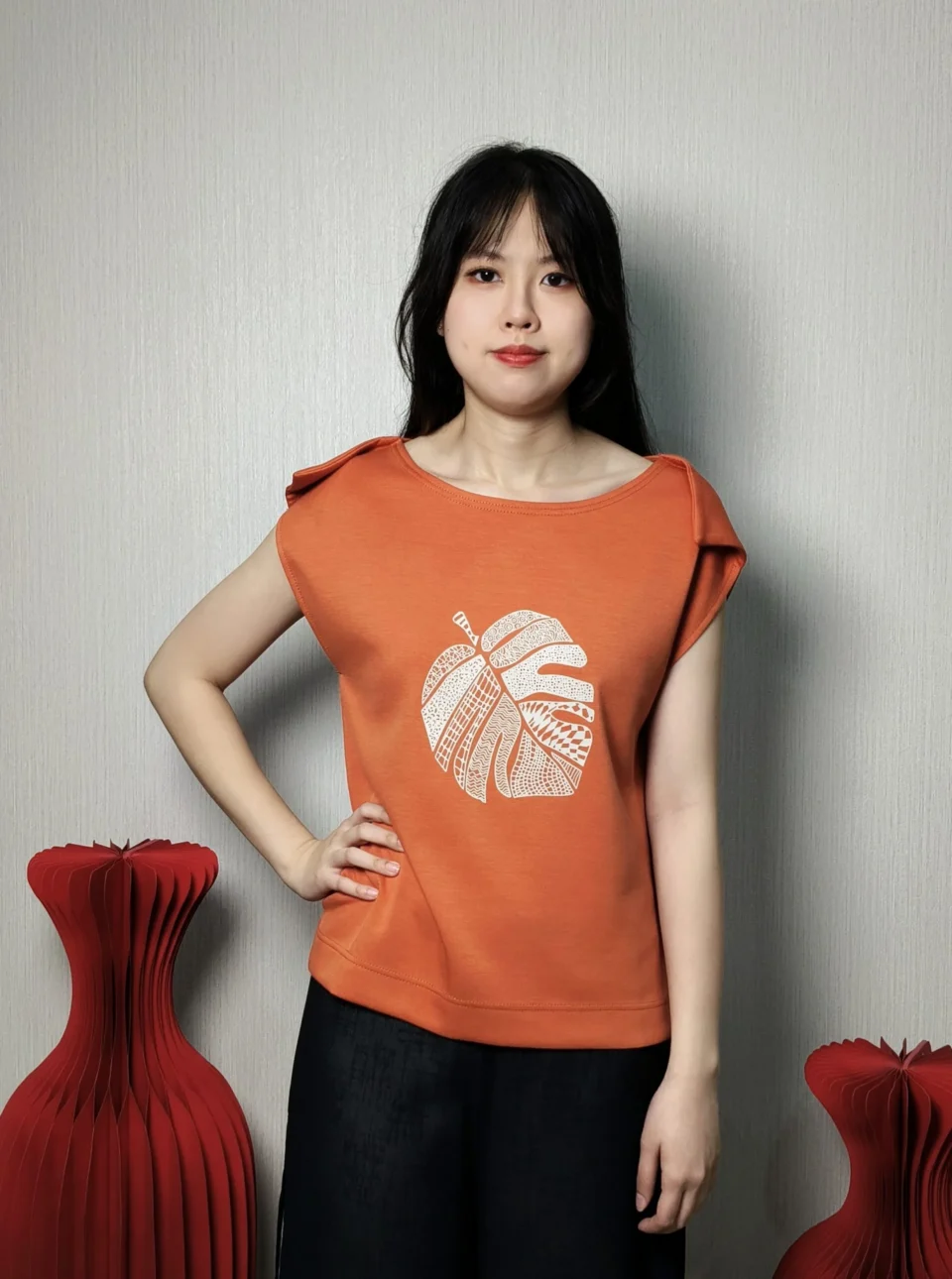 KANE FORTUNE LEAF PRINT TOP — view 3