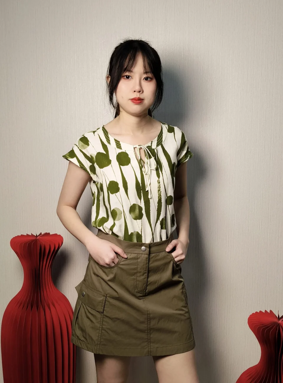 JULIA BOTANICAL TIE-NECK TOP — view 4