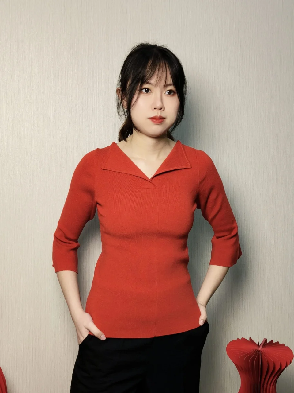 LENNY MINIMAL FLARE SLEEVE KNIT TOP — view 2