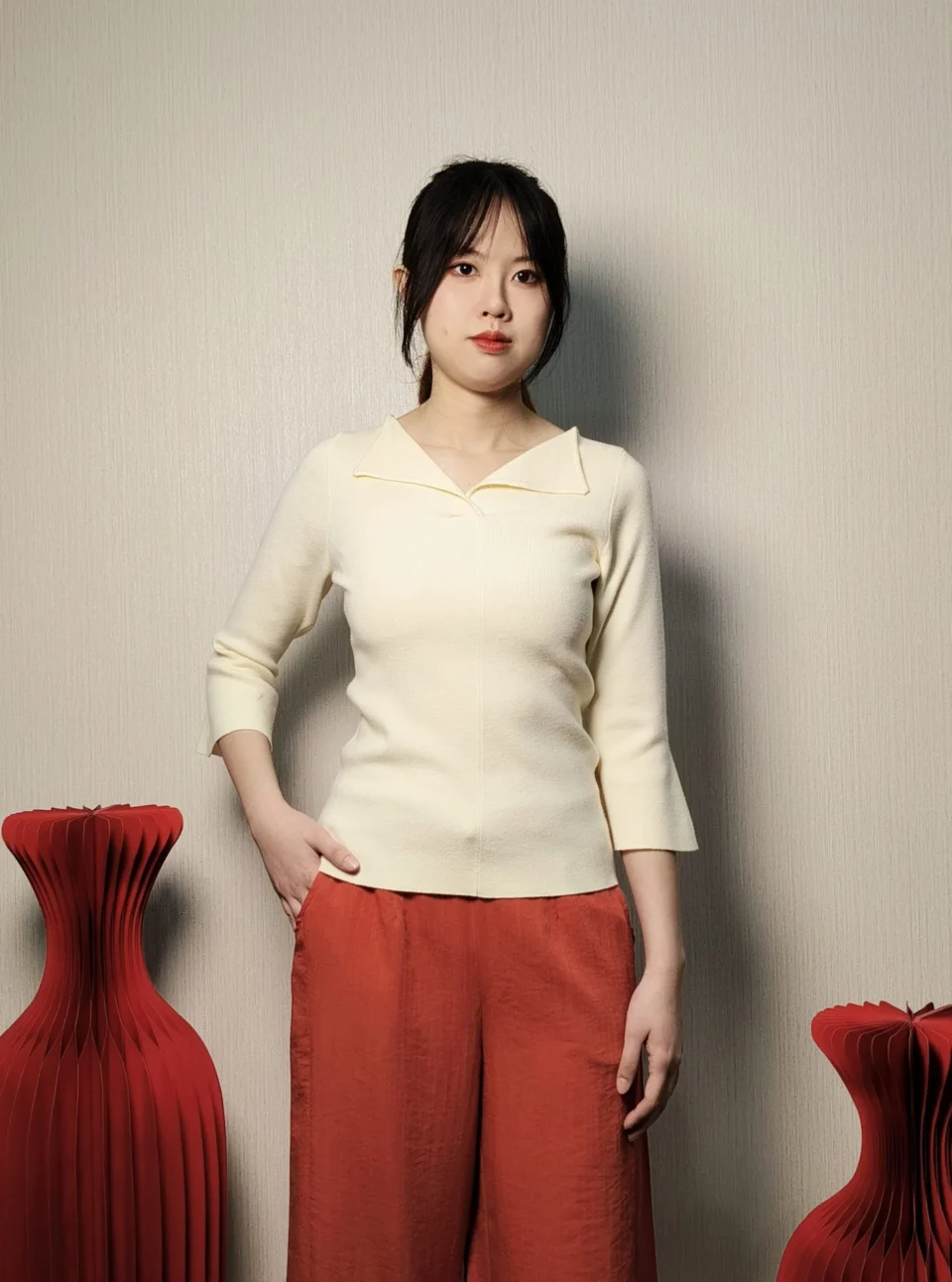 LENNY MINIMAL FLARE SLEEVE KNIT TOP — view 3
