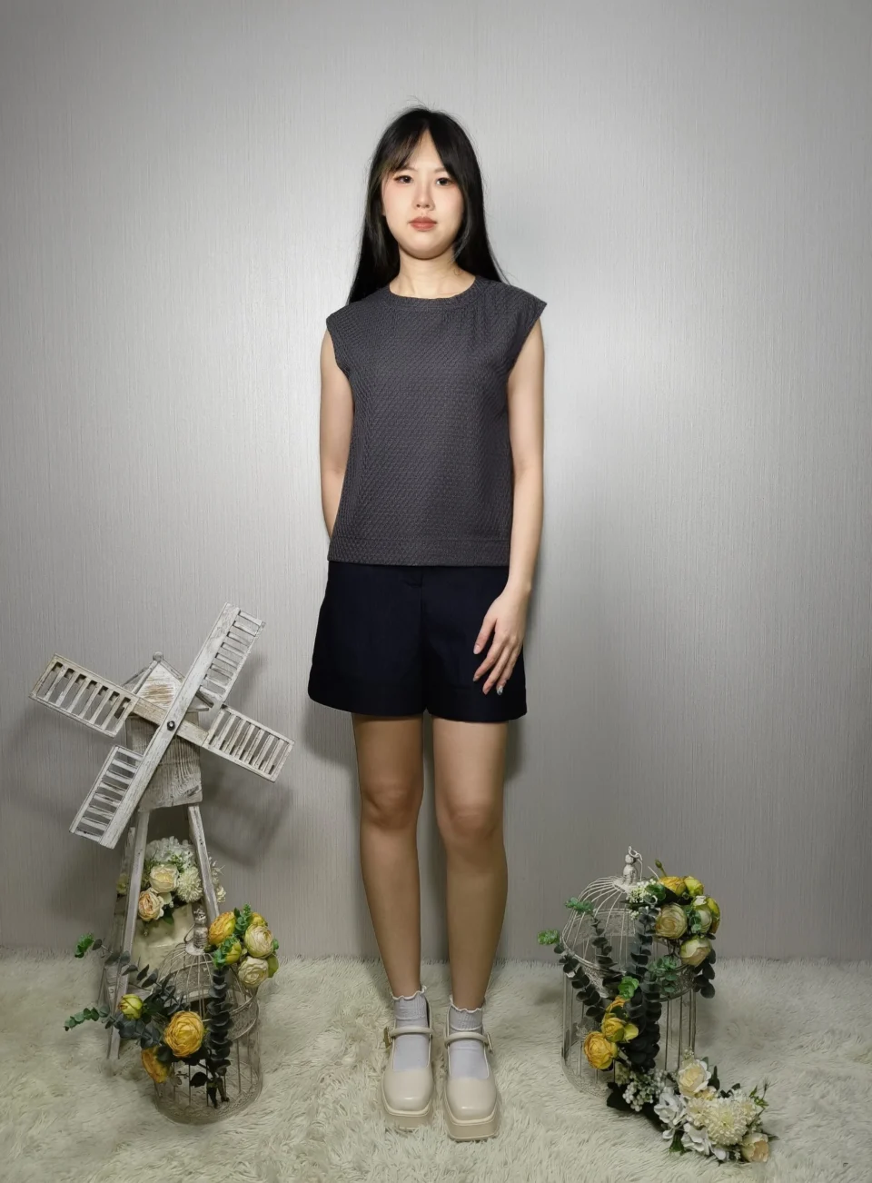 ANYA WAFFLE KNIT SLEEVELESS TOP