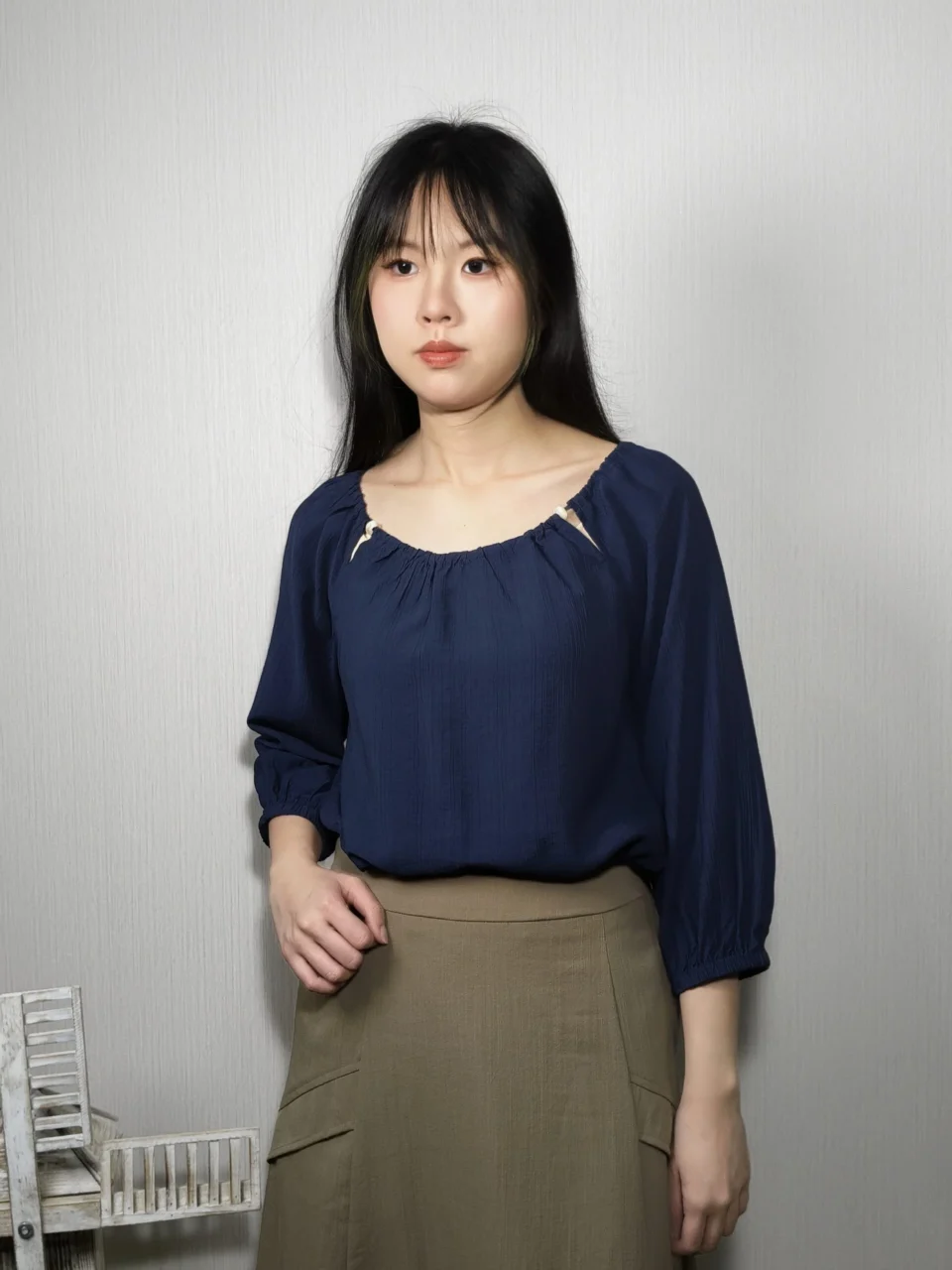 NAOMI GATHERED NECK BLOUSE — view 2