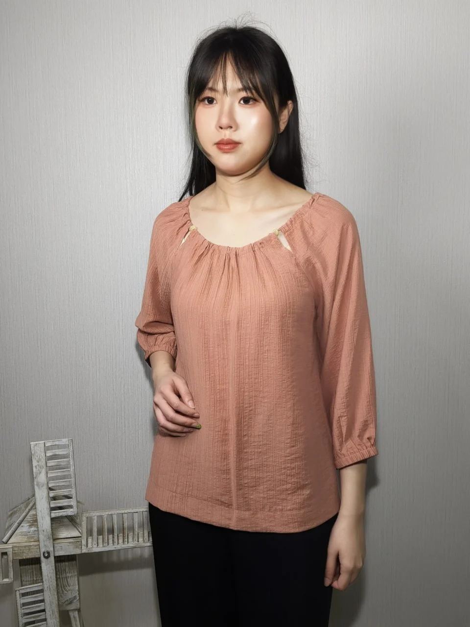 NAOMI GATHERED NECK BLOUSE
