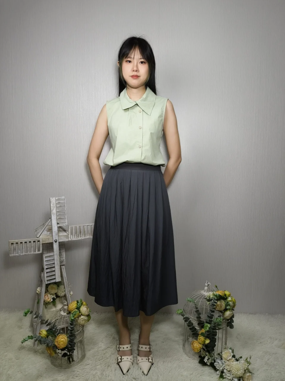 JOEL PLEATED MIDI SKIRT — view 2