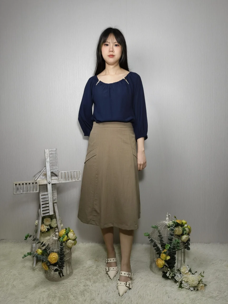 NAOMI GATHERED NECK BLOUSE — view 3