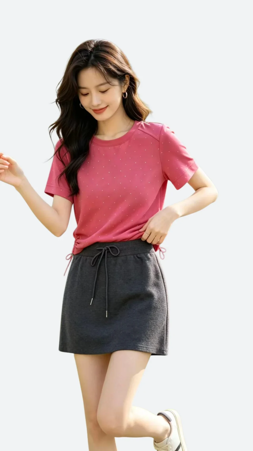 AYA DRAWSTRING A-LINE SKORT — view 2
